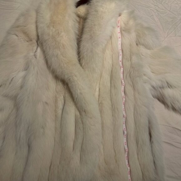 Authentic CHLOE Cream White Fur Coat Jacket size M - Picture 8 of 12